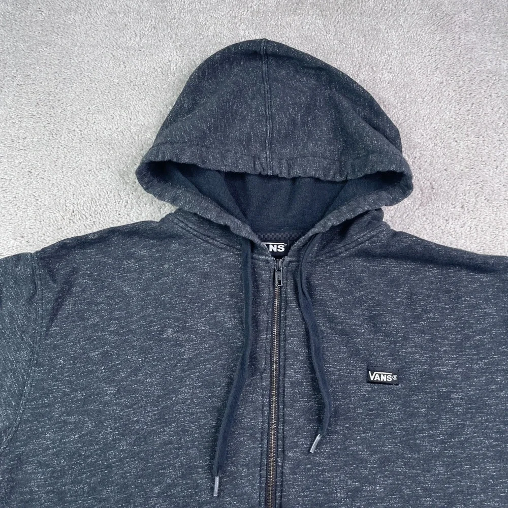 Vans Hoodie Mens Large Gray Full Zip Fleece Skateboarding Streetwear Skater